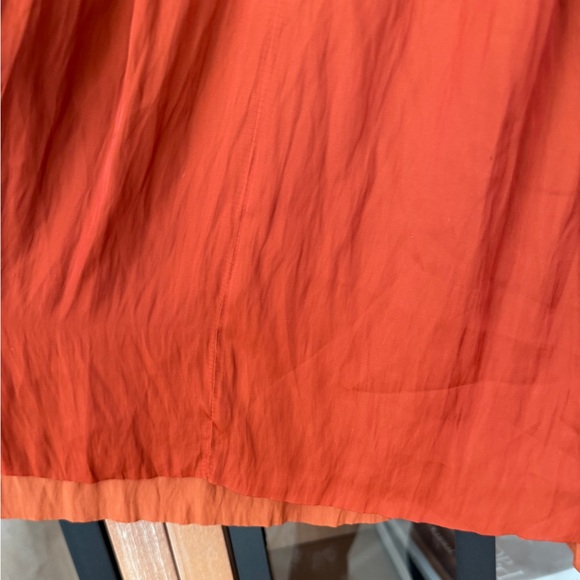 Ulla Johnson Aimee top blouse ruffle short sleeve clay rust satin tie front - Picture 10 of 12